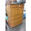 Image 1 : ANTIQUE PINE 4 DRAWER CHEST OF DRAWERS WITH DROP DOWN CENTER