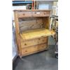Image 3 : ANTIQUE PINE 4 DRAWER CHEST OF DRAWERS WITH DROP DOWN CENTER