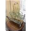 Image 1 : ANTIQUE BRASS LOG HOLDER AND MAGAZINE STAND