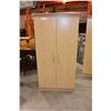 Image 2 : 2 DOOR MAPLE FINISH STORAGE CABINET