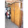 Image 1 : ANTIQUE BURLED WALNUT TWO DOOR WARDROBE