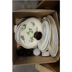 BOX OF WHITE DISHES