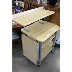 MAPLE ROLLING DROPSIDE DESK UNIT