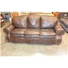 Image 1 : BROWN STUDDED LEATHER SOFA