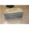 Image 1 : 2 METAL STORAGE TRUNKS AND GLASS DISPLAY CASE