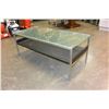 Image 2 : GLASS TOP METAL COFFEE TABLE