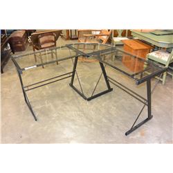 MODERN BLACK GLASSTOP CORNER DESK