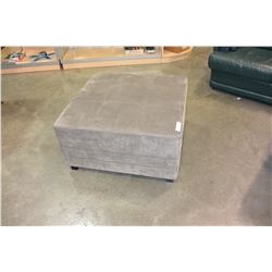 LARGE MODERN GREY FABRIC OTTOMAN