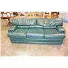 Image 2 : GREEN LEATHER SOFA AND ARMCHAIR