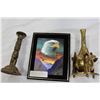 Image 1 : HOLOGRAPH EAGLE AND TWO UNUSUAL BRASS NATIVE PIECES