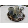 Image 2 : COCA COLA TRAY AND 3 BEER STEINS