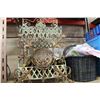 Image 2 : METAL MAGAZINE RACK, WICKER BASKET, LINENS AND METAL WARE