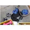 Image 2 : TWO CRATES OF WEIGHTS AND WEIGHT LIFTING SUPPLIES