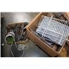 Image 1 : BOX OF WIRE SHELVES AND STANDS AND PLANTER ROLLERS