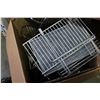 Image 2 : BOX OF WIRE SHELVES AND STANDS AND PLANTER ROLLERS