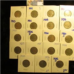 BUFFALO NICKEL LOT INCLUDES 1921, 1930-S, 1920,  1935, 1936-D, 1934, 1924,  1936-S, 1925, 1926, 1930