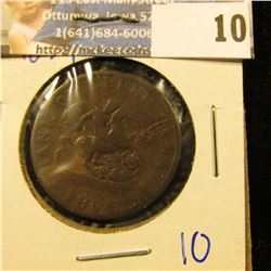 UPPER CANADA BANK TOKEN DATED 1854 COMMONLY REFERRED TO AS THE  DRAGON SLAYER  HALF PENNY