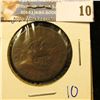 Image 1 : UPPER CANADA BANK TOKEN DATED 1854 COMMONLY REFERRED TO AS THE "DRAGON SLAYER" HALF PENNY