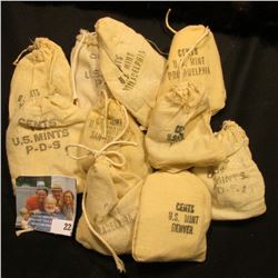 10 MINI BANK BAGS WITH UNCIRCULATED MEMORIAL PENNIES