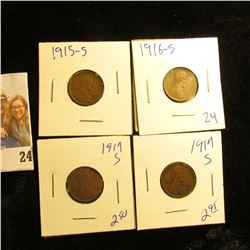 2 1917-S , 1915-S, AND 1916-S WHEAT PENNIES