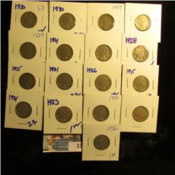 17 DATED BUFFALO NICKELS ALL FOR ONE MONEY
