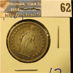 SWISS SILVER 1 FRANC DATED 1904