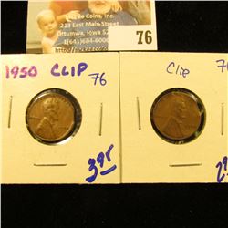 2 ERROR COINS FOR 1 MONEY.  BOTH WHEAT PENNIES HAVE A CLIPPED PLANCHETT