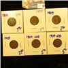 Image 1 : 2 1909 VDB WHEAT PENNIES, 3 1909 WHEAT PENNIES. AND 1909 INDIAN HEAD PENNY