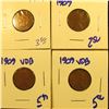 Image 3 : 2 1909 VDB WHEAT PENNIES, 3 1909 WHEAT PENNIES. AND 1909 INDIAN HEAD PENNY