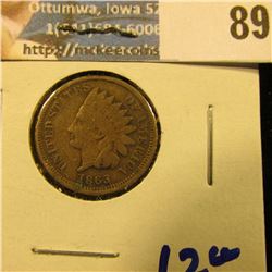 1863 COPPER NICKEL INDIAN HEAD PENNY