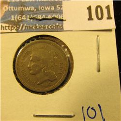 1868 THREE CENT NICKEL WITH FULL LIBERTY