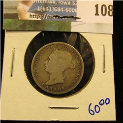 1890-H CANADIAN QUARTER.  THIS IS A BETTER DATE COIN.  IT BOOKS FOR AROUND $60 IN THIS CONDITION