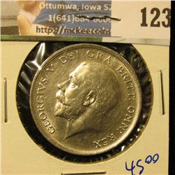 1918 SILVER BRITISH HALF CROWN.  THIS ONE HAS NICE EYE APPEAL