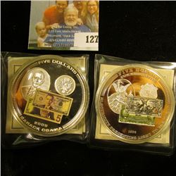 LARGE MEDAL WITH A PICTURE OF A MEDAL WITH BORACK OBAMA ON IT PLUS ANOTHER MEDAL WITH A PICTURE OF A