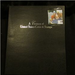 A CENTURY OF UNITED STATES COINS AND STAMPS.  INCLUDED IN THIS SET IS A 1935 WALKING LIBERTY HALF DO