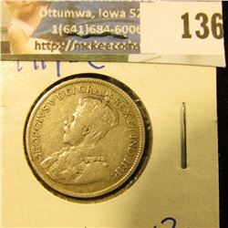 1917-C SILVER NEWFOUNDLAND QUARTER