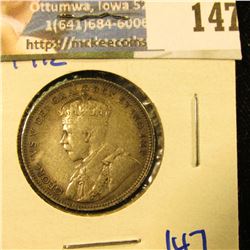 NEWFOUNDLAND 1912 SILVER 20 CENT PIECE