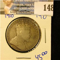 1910 SILVER CANADIAN HALF DOLLAR