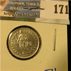 SWITZERLAND 1944-B SILVER HALF FRANC