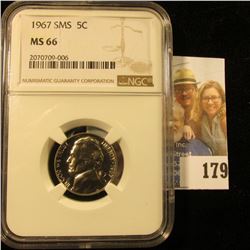 1967 JEFFERSON NICKEL GRADED MS66 BY NGC FROM A SPECIAL MINT SET