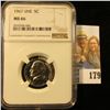 Image 1 : 1967 JEFFERSON NICKEL GRADED MS66 BY NGC FROM A SPECIAL MINT SET