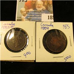 1882-H AND 1884 CANADIAN LARGE CENTS
