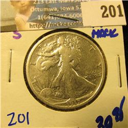 1917-S SEMI KEY DATE WALKING LIBERTY HALF DOLLAR WITH OBVERSE MINT MARK