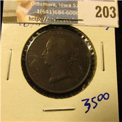1836 NOVA SCOTIA PENNY KM NUMBER 6.  THIS COIN HAS NICE DETAILS.  IT HAS FULL RIMS AND QUEEN VICTORI
