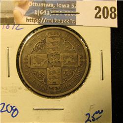 1872 SILVER BRITISH ONE FLORIN COIN