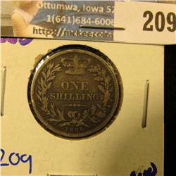 1880 BRITISH ONE SHILLING SILVER COIN