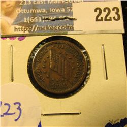 1863 CIVIL WAR TOKEN .  ON THE FRONT IT SAYS " THE FLAG OF OUR UNION".  ON THE REVERSE IT SAYS " IF 