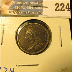 1888 BRITISH SILVER 6 PENCE WITH QUEEN VICTORIA