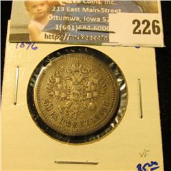 1896 RUSSIAN SILVER 50 KOPEKS