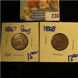 1867 AND 1868 SHIELD NICKELS